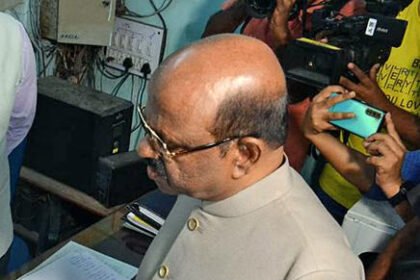 Governor C.V. Ananda Bose reviews violence-related complaints at Raj Bhavan control room during polls