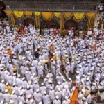 Tens of thousands of Warkaris on a sacred pilgrimage to Pandharpur in Maharashtra, India