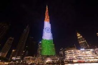 Burj Khalifa Displays Indian Flag on Independence Day
