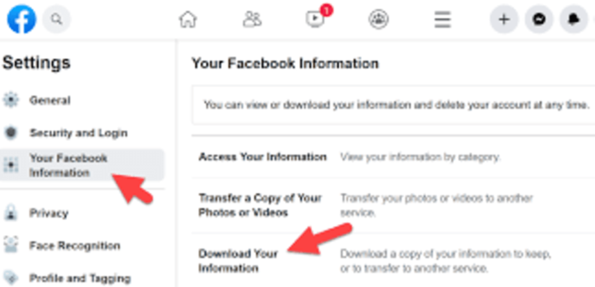 Simple Way to Download Facebook Information