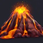 3D image of volcanoes