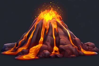 3D image of volcanoes