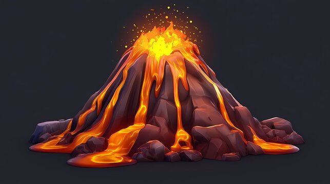 3D image of volcanoes